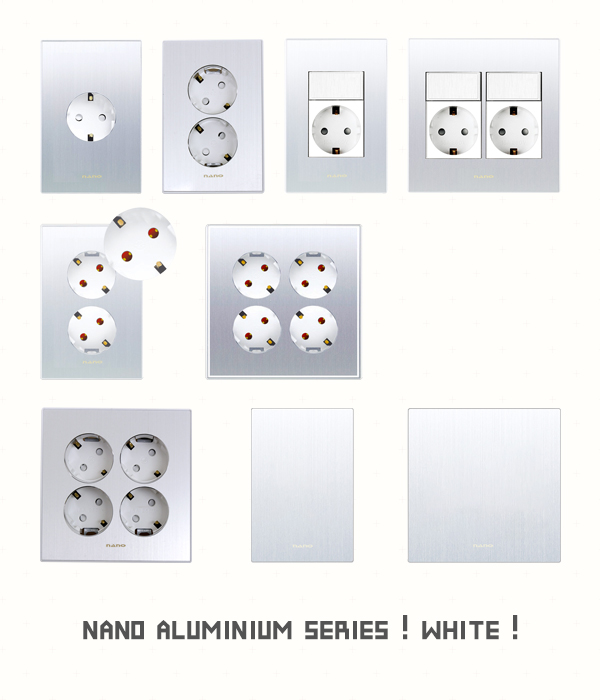 나노 알루미늄 화이트 접지콘센트