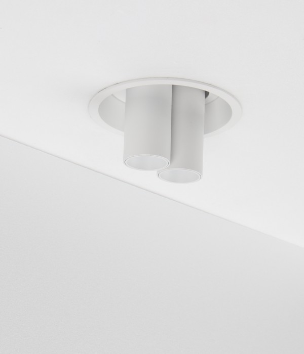 플리커프리 페퍼 2구 95mm(4) 실린더 매입 15W [화이트]