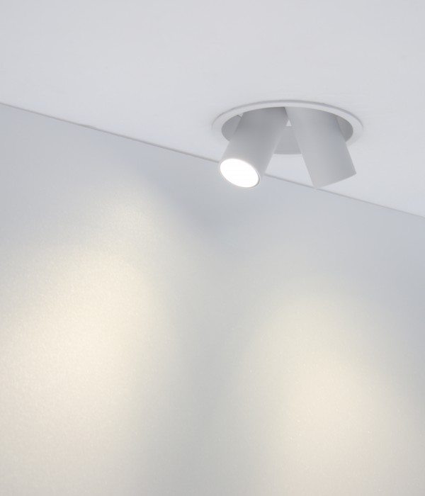 플리커프리 페퍼 2구 95mm(4) 실린더 매입 15W [화이트]